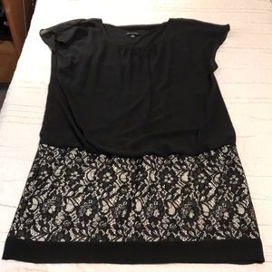 Black and white Mini dress with Lace & sequins